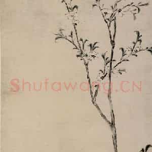 清代 石涛《夭桃图轴》国画花鸟作品图片鉴赏