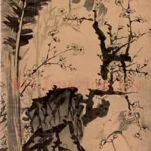 清代 石涛《看梅图轴》国画花鸟作品图片鉴赏