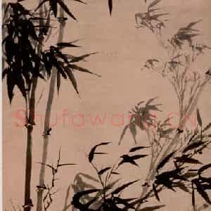 清代 石涛《风竹图轴》国画花鸟作品图片鉴赏