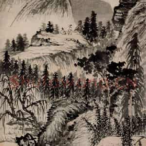 清代 石涛《看山图轴》国画山水作品图片鉴赏