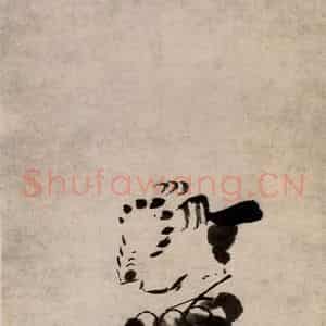 清代 朱耷《莲蓬小鸟图轴》国画花鸟作品图片鉴赏