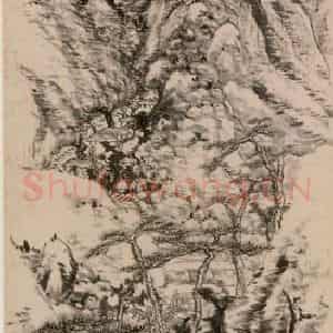 清代 朱耷《秋山图轴》国画山水作品图片鉴赏