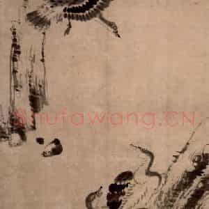 清代 朱耷《芦雁图轴》国画花鸟作品图片鉴赏