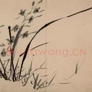 清代 朱耷《墨花册》国画花鸟作品图片鉴赏