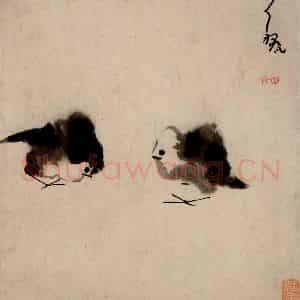 清代 朱耷《书画册》国画花鸟作品图片鉴赏