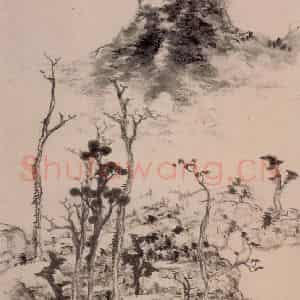 清代 朱耷《花鸟山水册》国画花鸟作品图片鉴赏