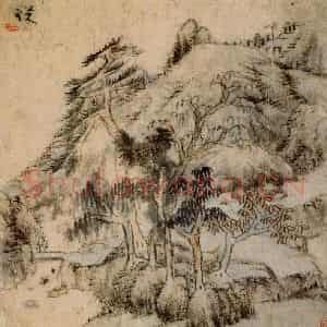 清代 朱耷《山水图页》国画山水作品图片鉴赏