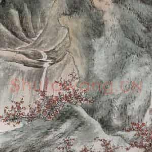 1962年 谢稚柳《内蒙山景图》国画山水作品图片鉴赏