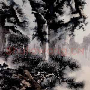 1964年 谢稚柳《山水图》国画山水作品图片鉴赏