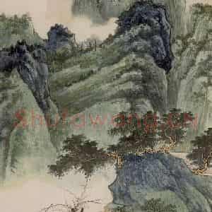 1965年 谢稚柳《溪山图》国画山水作品图片鉴赏