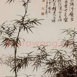1985年 谢稚柳《墨竹图》国画花鸟作品图片鉴赏