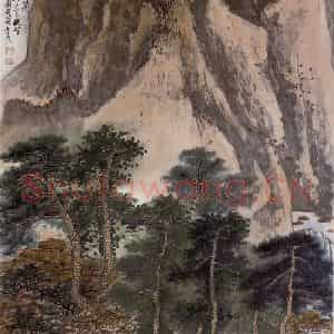 1987年 谢稚柳《燕山山景图》国画山水作品图片鉴赏