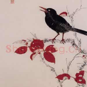 1948年 谢稚柳《清唱图》国画花鸟作品图片鉴赏