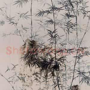 50年代 谢稚柳《深竹栖禽图》国画综合作品图片鉴赏