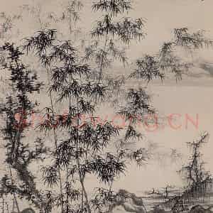 50年代初 谢稚柳《笼雾拖烟图》国画花鸟作品图片鉴赏