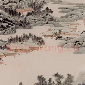 1951年 谢稚柳《通景屏》国画山水作品图片鉴赏