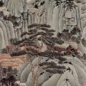 1951年 谢稚柳《通景屏》国画山水作品图片鉴赏