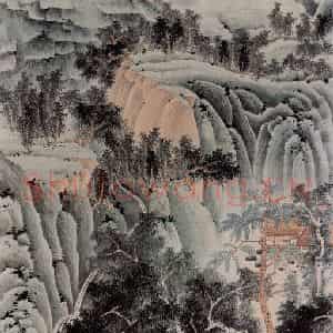 1951年 谢稚柳《通景屏》国画山水作品图片鉴赏