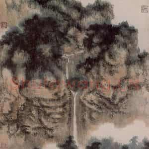 五十年代中期 谢稚柳《山水图》国画山水作品图片鉴赏