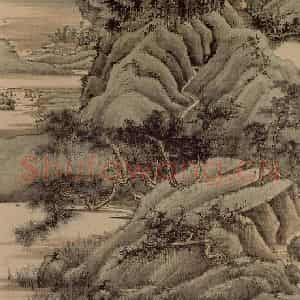 1956年 谢稚柳《芦汀秋霁图》国画山水作品图片鉴赏