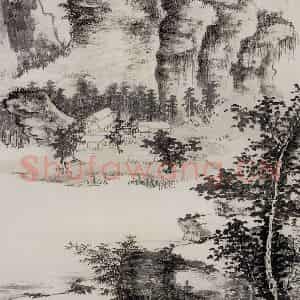 60年代 谢稚柳《丹霞小景图》国画山水作品图片鉴赏