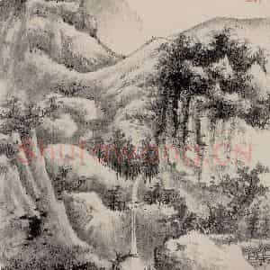60年代 谢稚柳《墨笔山水册》国画山水作品图片鉴赏