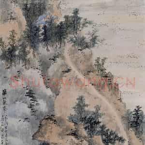 60年代 谢稚柳《华山东峰图》国画山水作品图片鉴赏