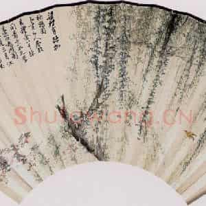 60年代 谢稚柳《春柳灵鹂图》国画花鸟作品图片鉴赏
