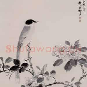 1960年 谢稚柳《早春图》国画花鸟作品图片鉴赏