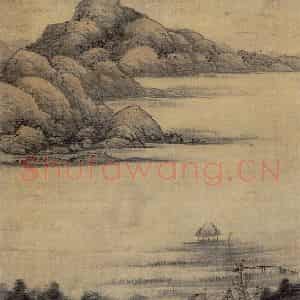 清代 龚贤《秋江渔舍图轴》国画山水作品图片鉴赏