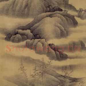 清代 龚贤《山水轴》国画山水作品图片鉴赏
