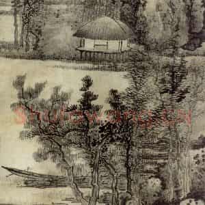 清代 龚贤《溪山草阁图轴》国画山水作品图片鉴赏