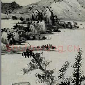 清代 龚贤《仿米山水图轴》国画山水作品图片鉴赏