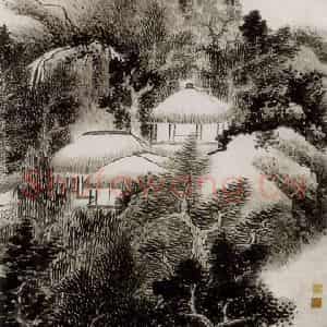 清代 龚贤《山居清歌图轴》国画山水作品图片鉴赏