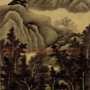 清代 龚贤《夏山过雨图轴》国画山水作品图片鉴赏