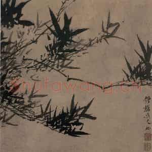清代 张穆《籣竹文石图册》国画花鸟作品图片鉴赏