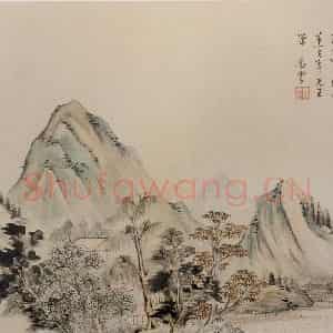 清代 张穆《郑邑侯思诗书画册》国画山水作品图片鉴赏