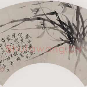 清代 张嘉谟《籣花图扇面》国画花鸟作品图片鉴赏