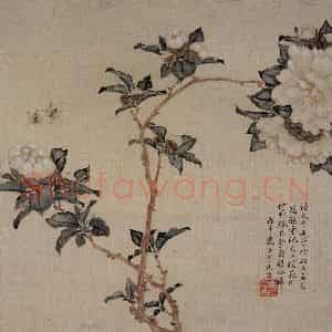 清代 张崇光《花卉草丛图册》国画花鸟作品图片鉴赏