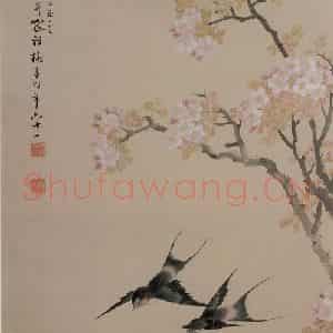 清代 容祖椿《杏林春满图轴》国画花鸟作品图片鉴赏