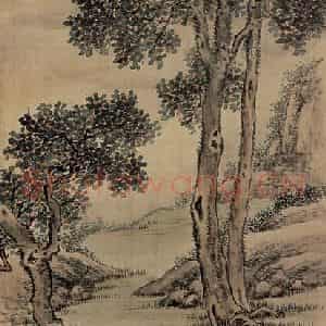 清代 容祖椿《桂林双喜图轴》国画人物作品图片鉴赏
