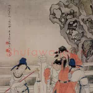 清代 容祖椿《太白醉酒图轴》国画人物作品图片鉴赏