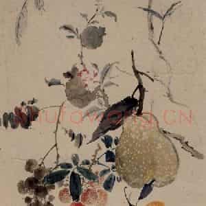 清代 黄少梅《珍果图轴》国画花鸟作品图片鉴赏