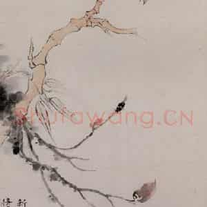清代 黄般若《仿华岩花鸟图轴》国画花鸟作品图片鉴赏
