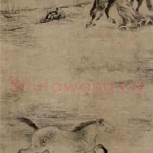 清代 张穆《双马图轴》国画花鸟作品图片鉴赏