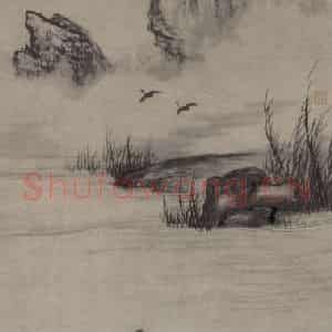 清代 张穆《沐马图轴》国画花鸟作品图片鉴赏