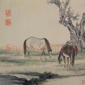 清代 张穆《马图册》国画花鸟作品图片鉴赏