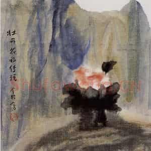 1984年 冯今松《牡丹花的传说》国画花鸟作品图片鉴赏