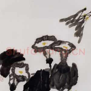 1995年 冯今松《牵牛图》国画花鸟作品图片鉴赏