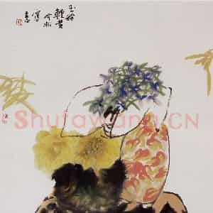1996年 冯今松《玉粉轻黄》国画花鸟作品图片鉴赏